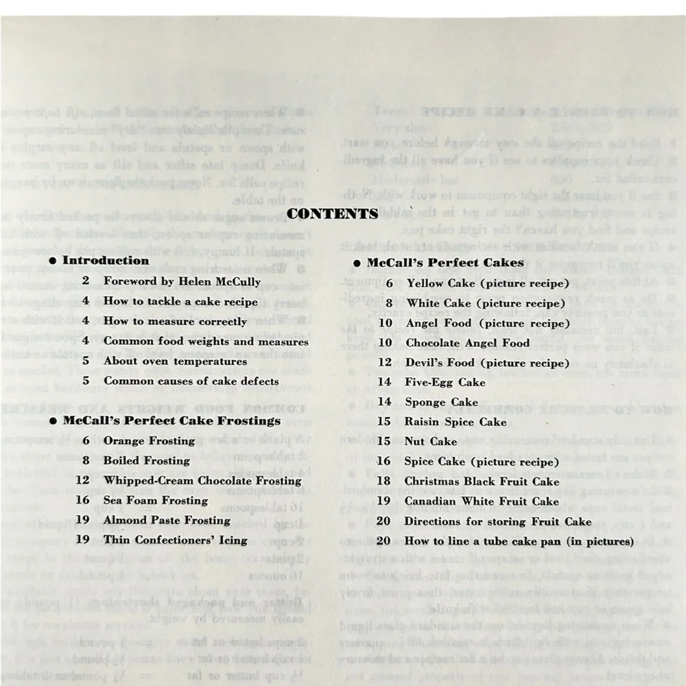 Vintage 1953 McCalls Basic Cake Recipe 20 Page Pamphlet 12 Perfect Recipes